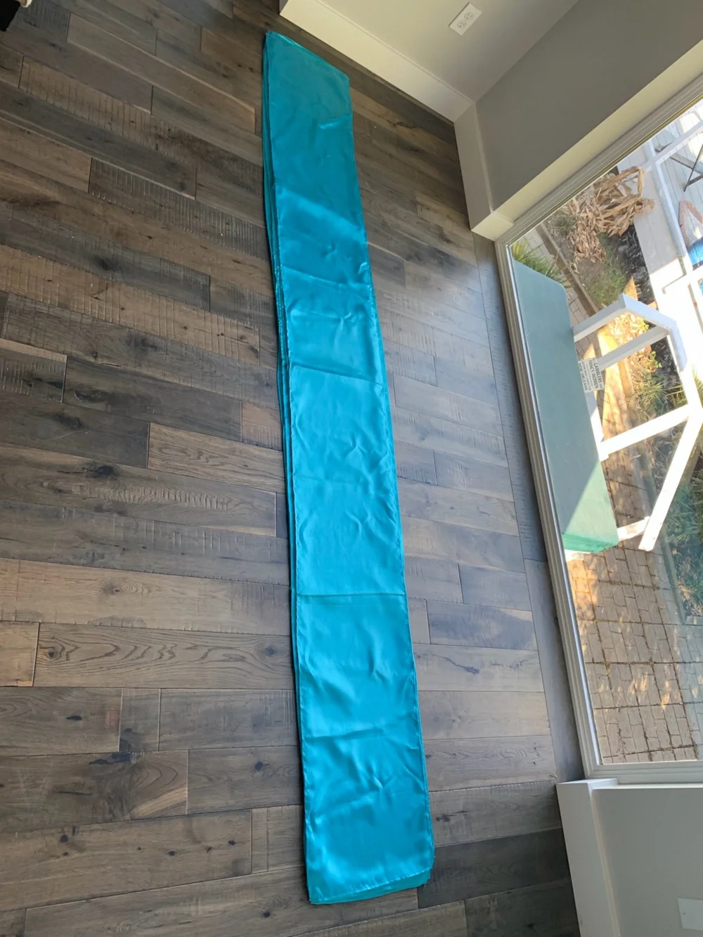 Aqua Satin Table Runners - set of 11 108in x 14in